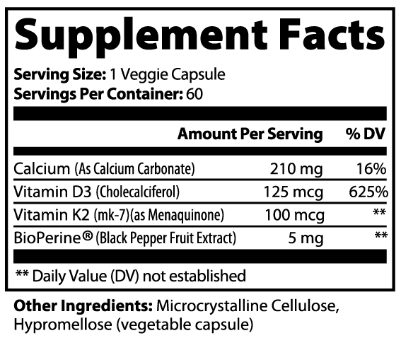 Bone & Heart Support - Vitamin D3 & K2 -NuOhm