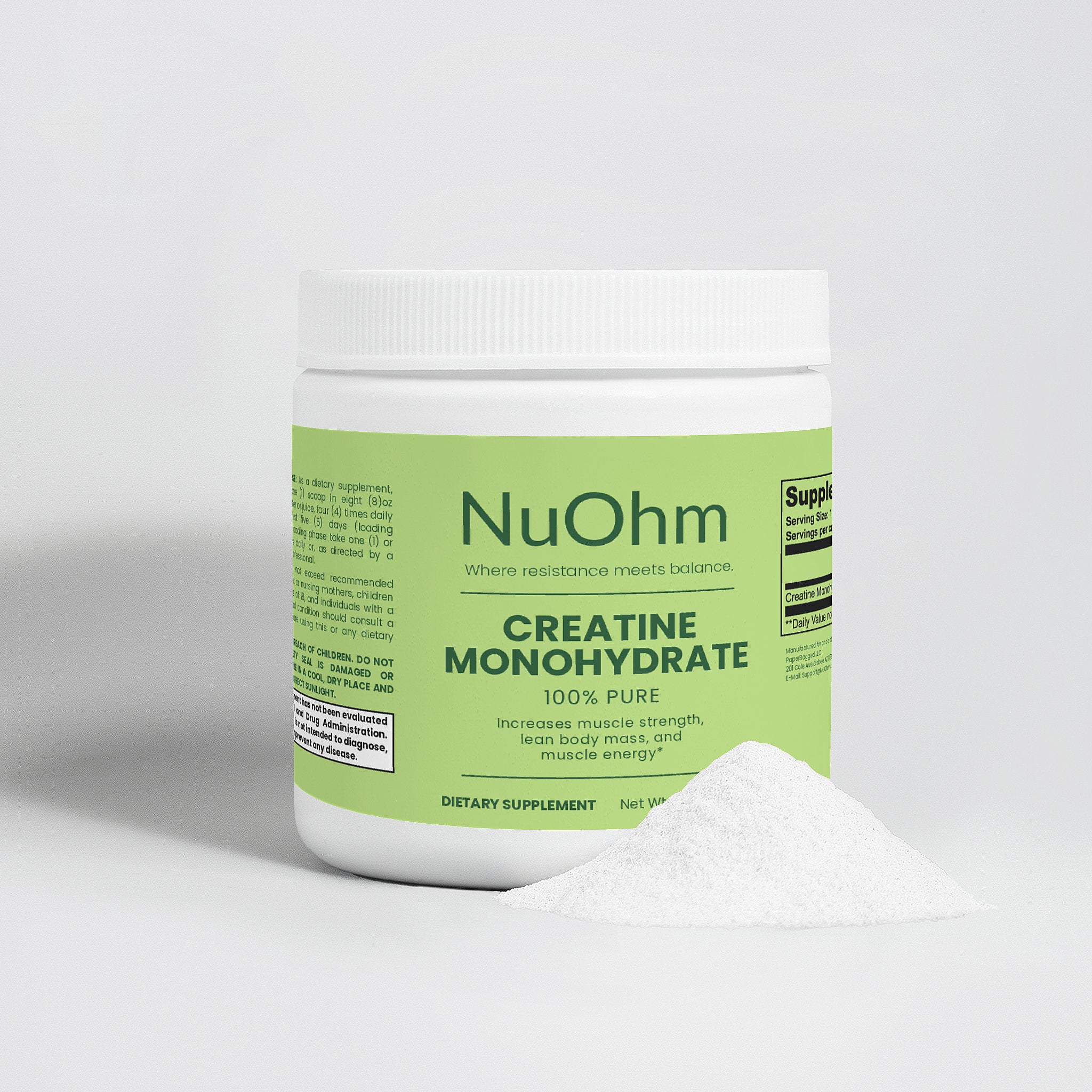 Premium Creatine Monohydrate - A Key to Athletic Support -NuOhm