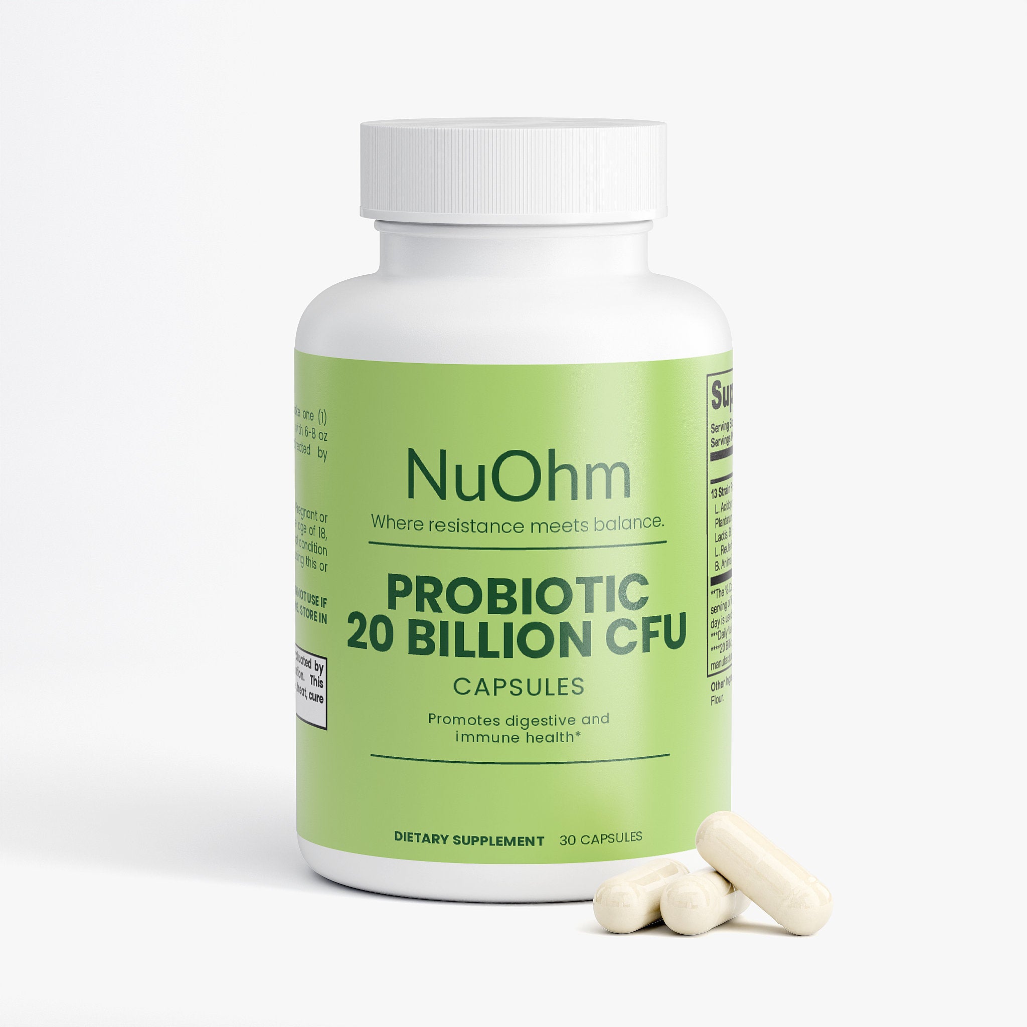 High-Potency Daily Probiotic for Gut Health & Balance. Support Flora, Digestion & Bowel Function - NuOhm