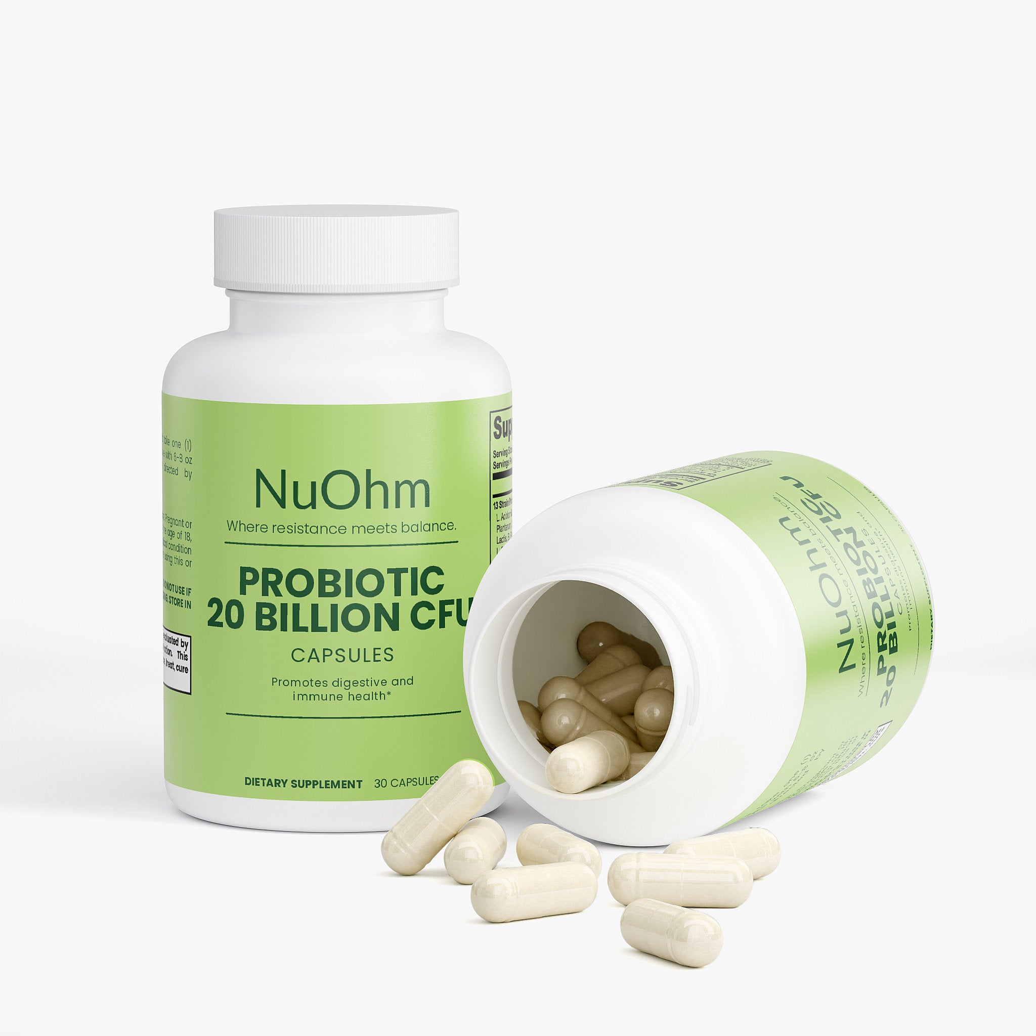 High-Potency Daily Probiotic for Gut Health & Balance. Support Flora, Digestion & Bowel Function - NuOhm