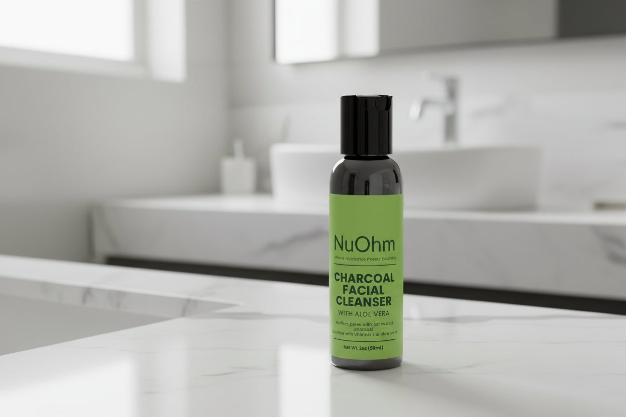 Paraben-Free Charcoal Cleanser for Deep, Gentle Clean - Perfect for Morning or Night - NuOhm