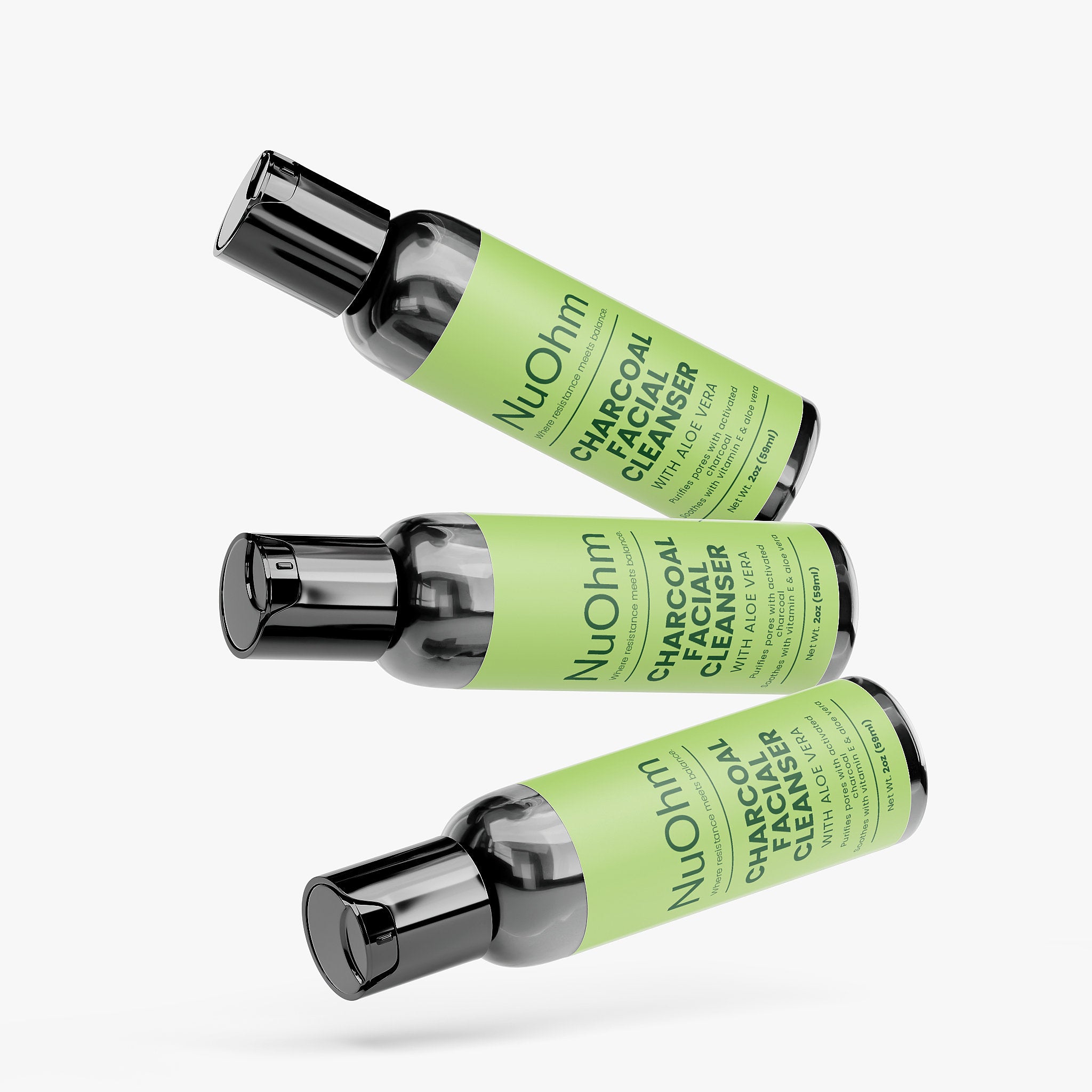 Paraben-Free Charcoal Cleanser for Deep, Gentle Clean - Perfect for Morning or Night - NuOhm