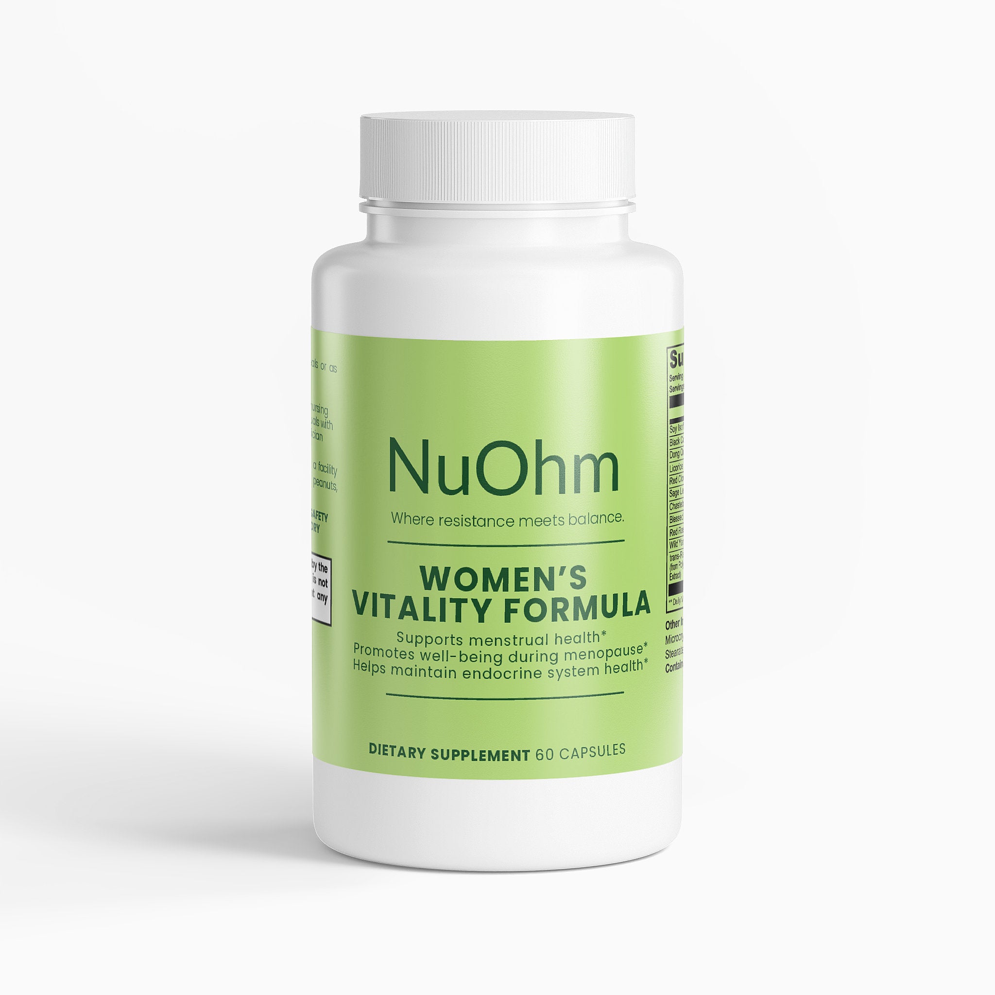 Feminine Wellness Support - Dong Quai, Black Cohosh, Red Clover, Sage Leaf, Chasteberry - NuOhm