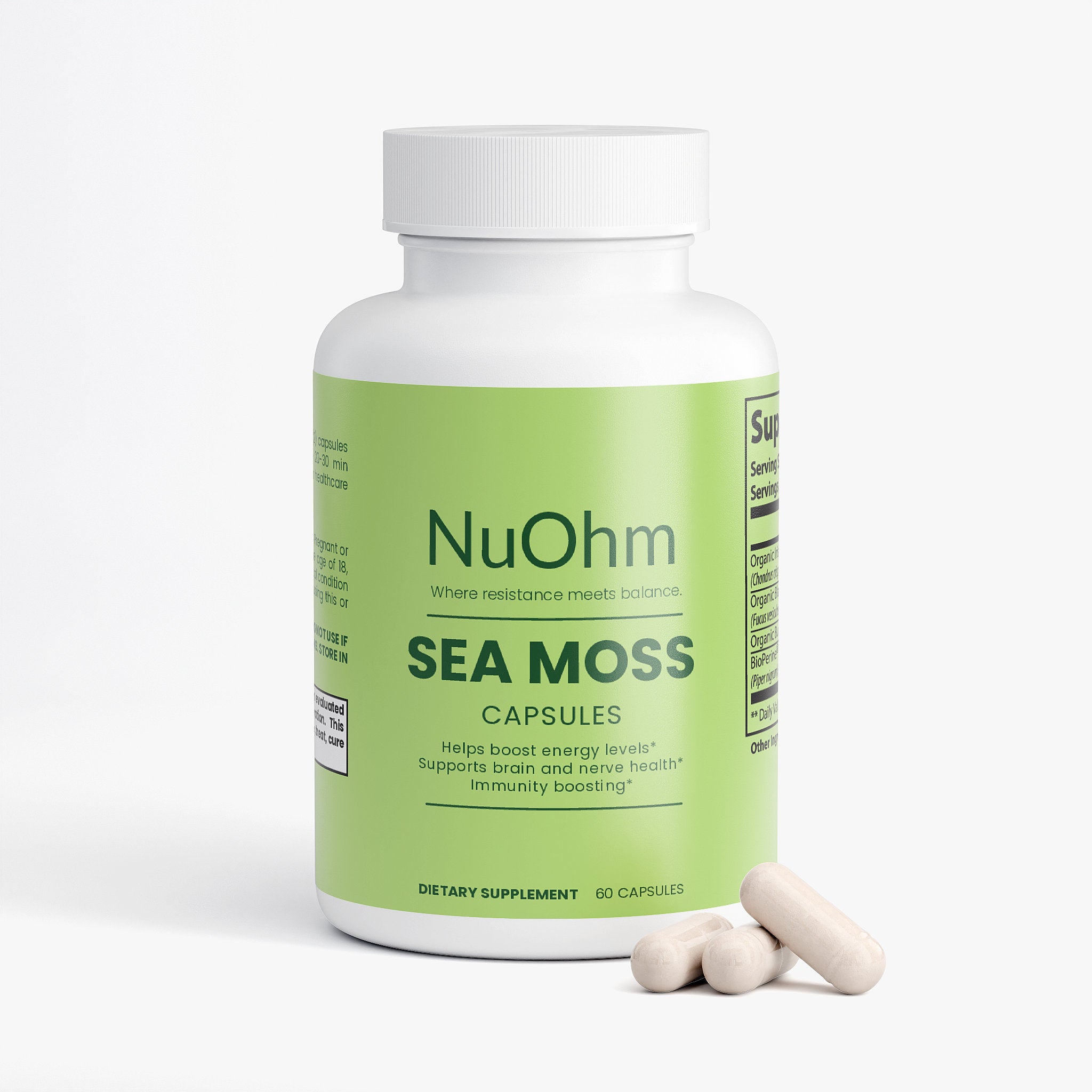 Sea Moss Trio: Bladderwrack & Burdock. Supports Wellness, Thyroid Function & Immune System - NuOhm