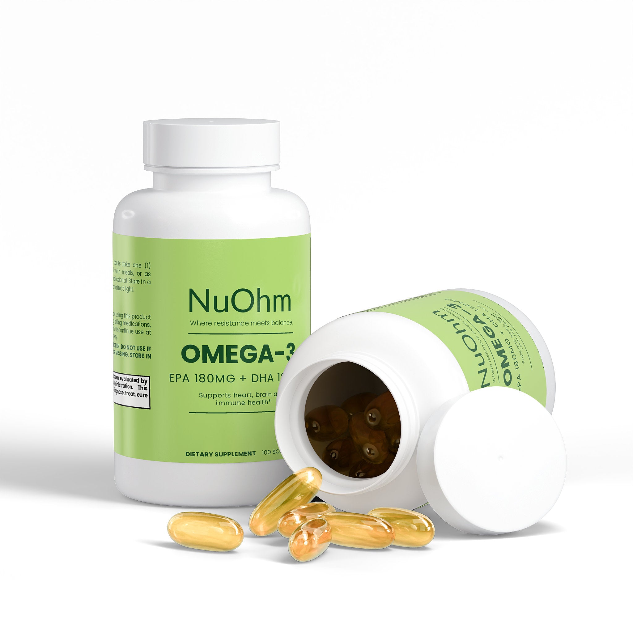 Omega-3 Fish Oil - Heart, Brain, Vision & Joint Support - NuOhm