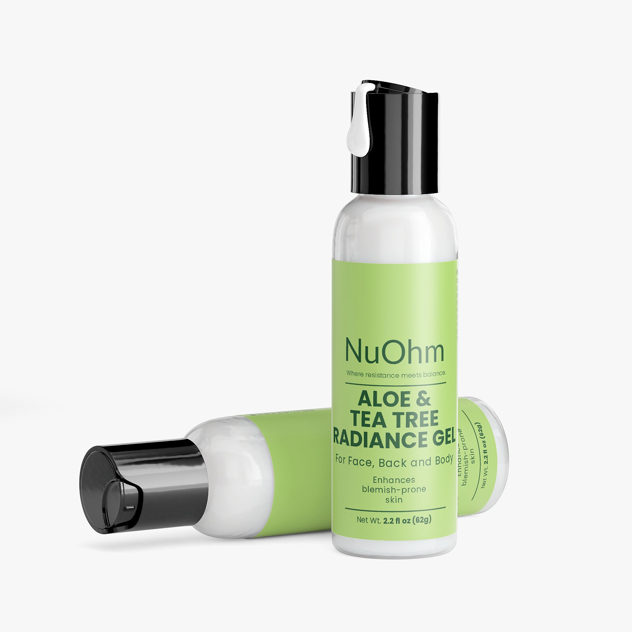 Balanced Skin Care: Aloe, Tea Tree, Black Willow Bark, Refresh Gel - NuOhm