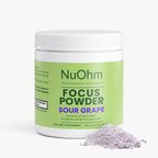 Focus Energy Powder (Sour Grape) - Sugar-Free with Caffeine, L-Theanine & Electrolyte - NuOhm