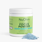 Focus Energy Powder (Sour Gummi Worm) - Sugar-Free with Caffeine, L-Theanine & Electrolyte - NuOhm