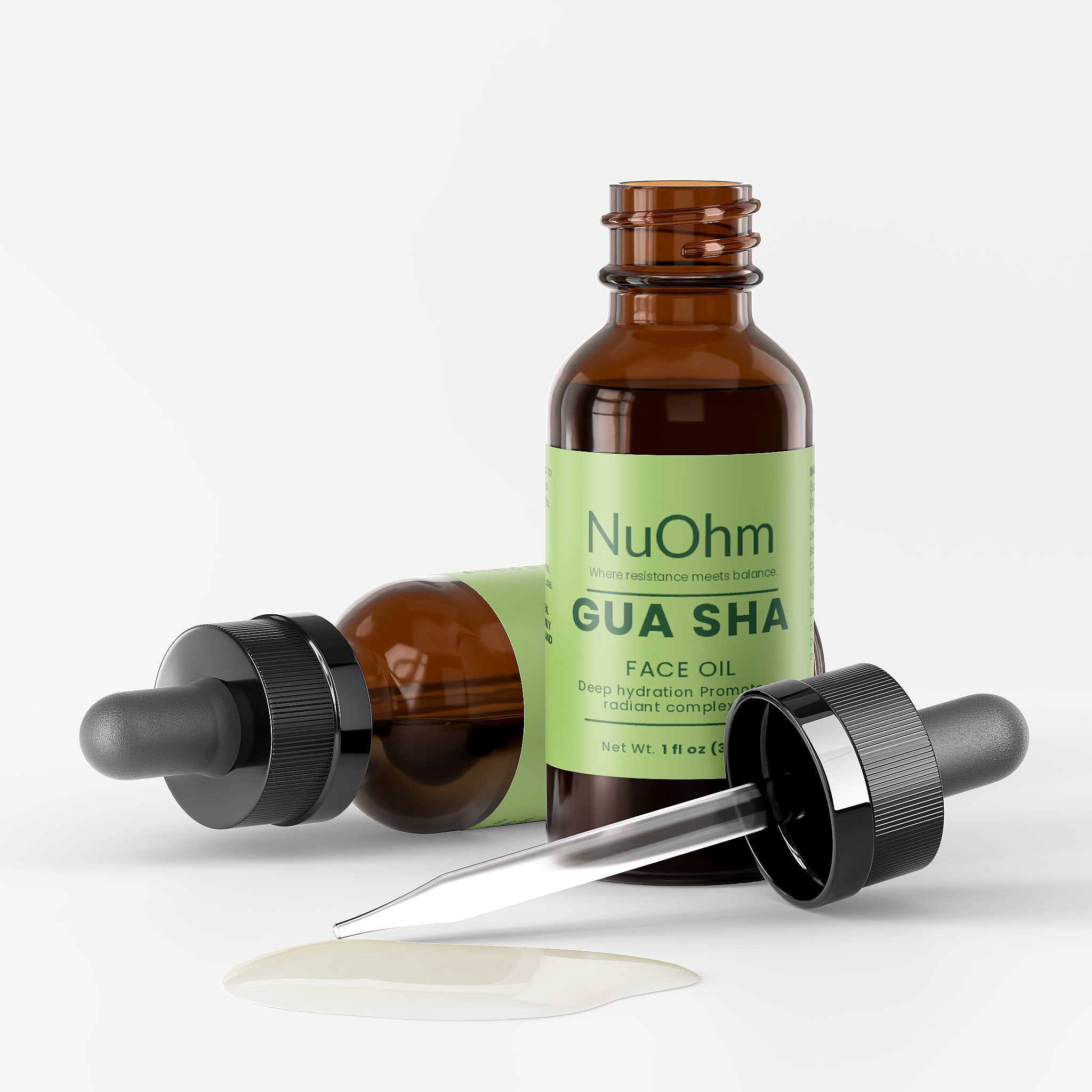Luxurious Gua Sha Face Oil - Infused with Rosehip & Ginseng - NuOhm