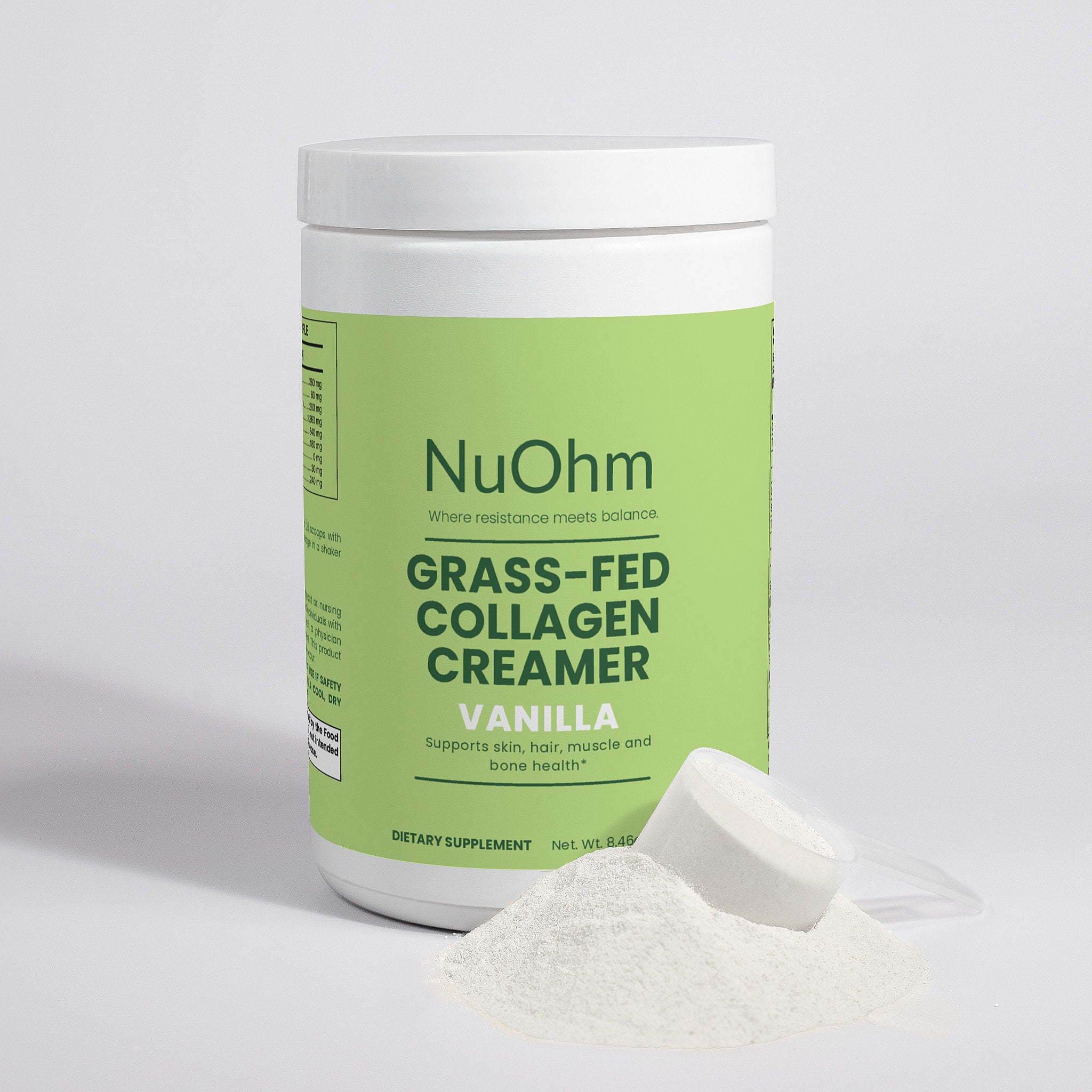 Grass-Fed Collagen Peptides Powder (Vanilla) - NuOhm