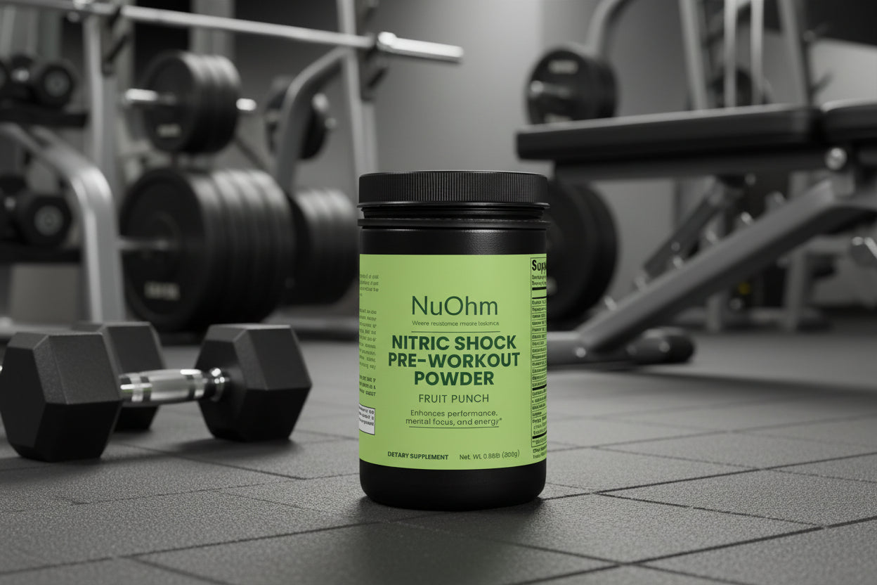 Nitric Shock (Fruit Punch) Pre-Workout for Strength, Energy, Focus and Endurance Support - NuOhm