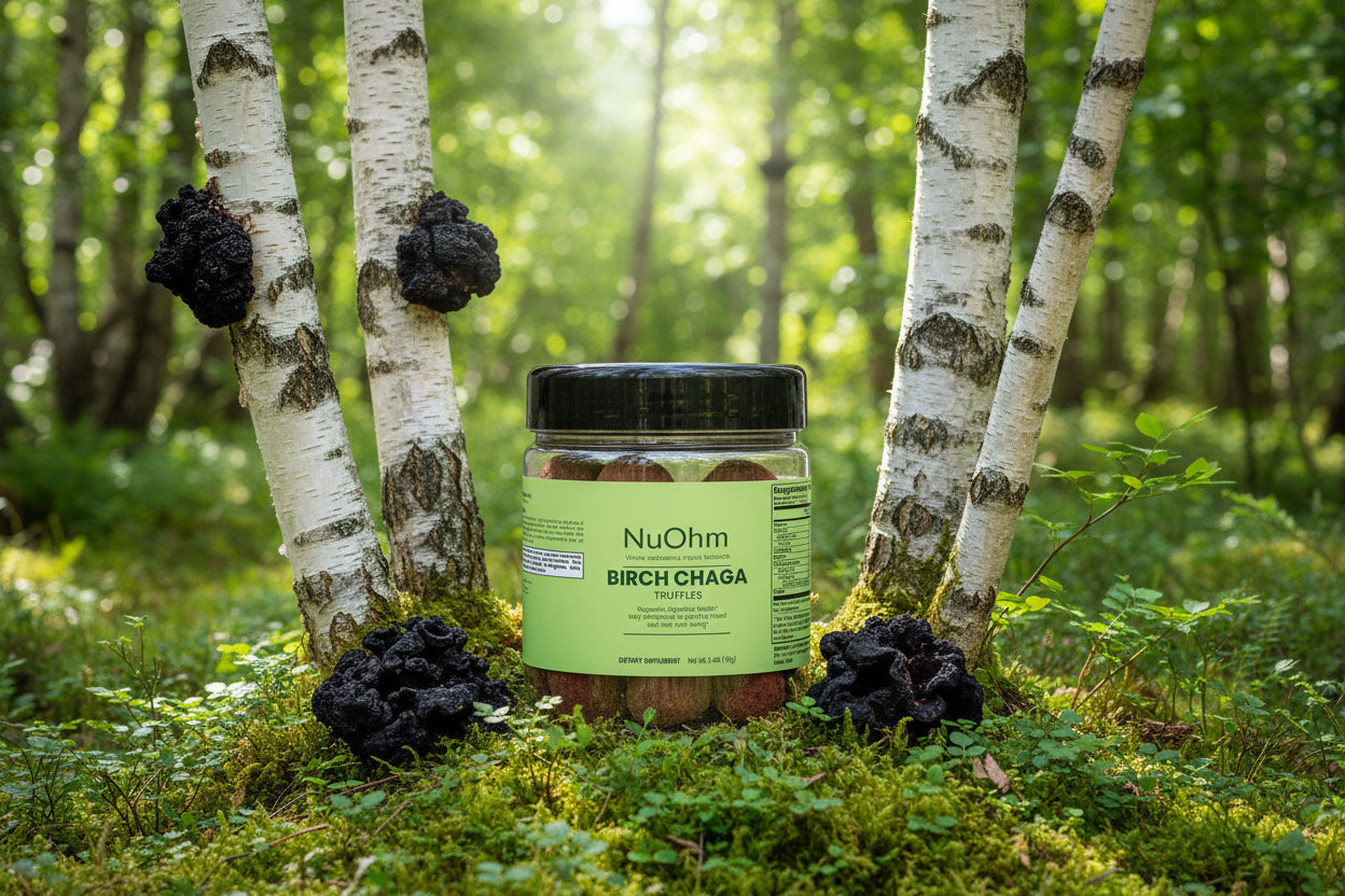 Nutrient-rich Birch Chaga Truffles - Antioxidant-packed, mineral-enriched superfood - NuOhm