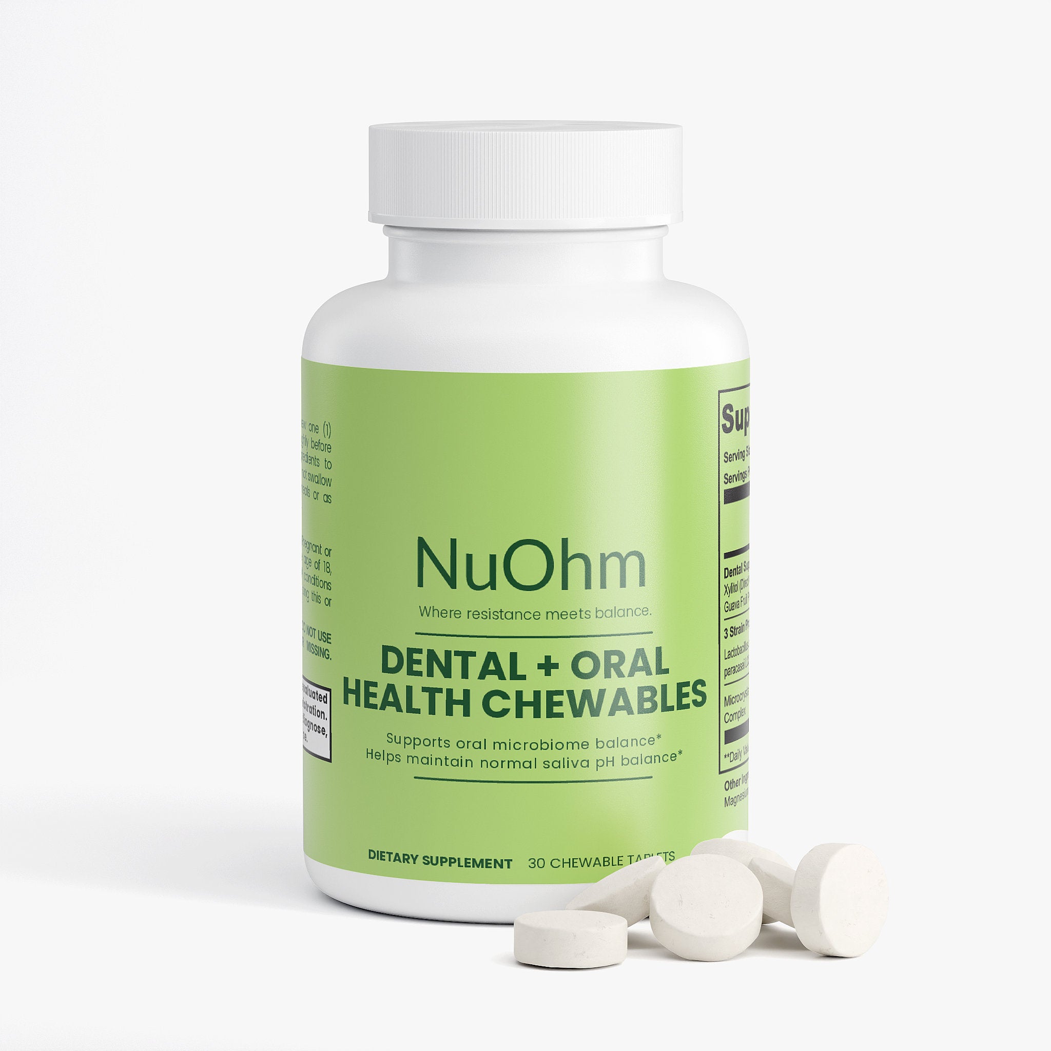 Oral Health Probiotic & Calcium Formula. Supports Strong Teeth and Fresh Breath - NuOhm