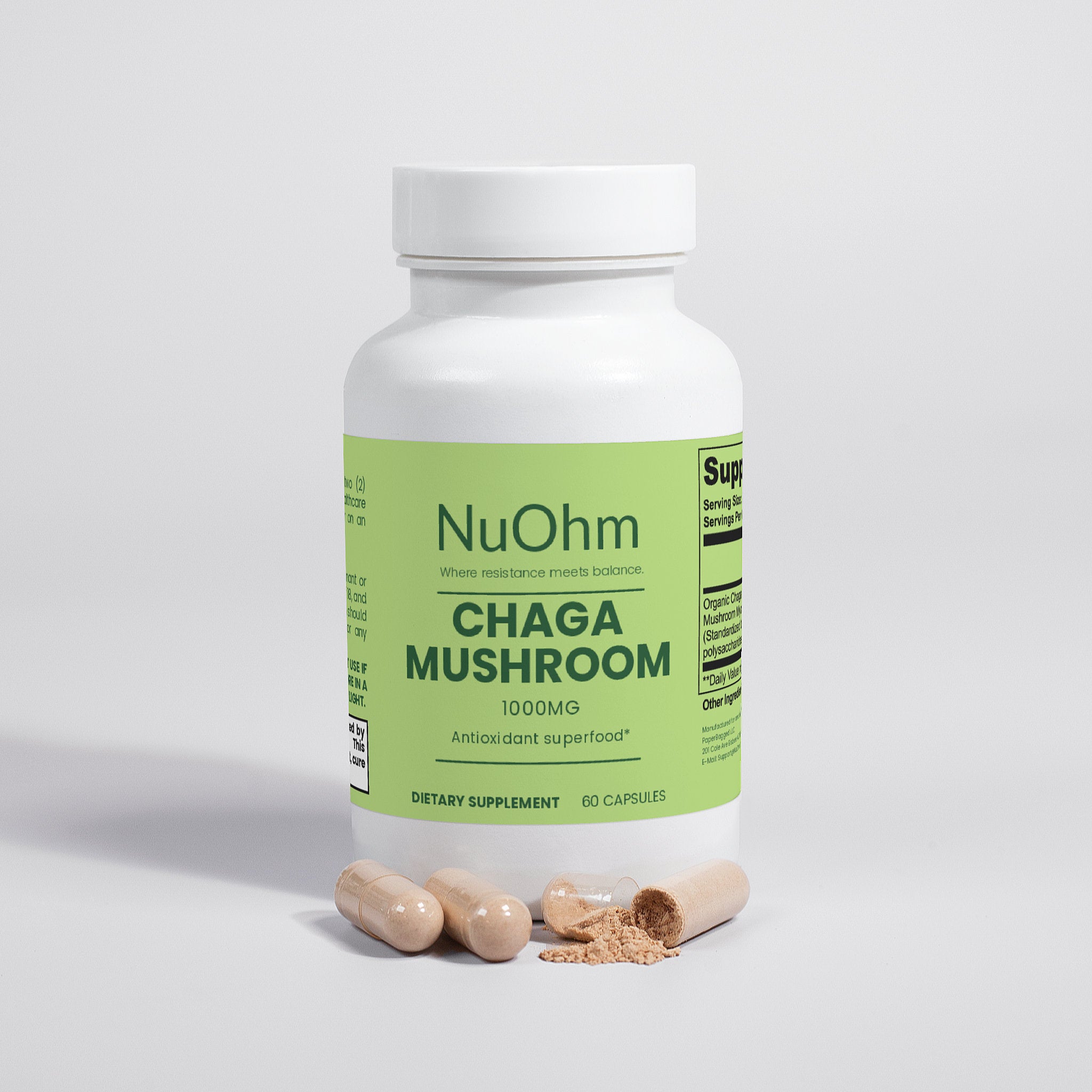 Chaga Bioactive Capsules - Wellness Support & Antioxidant - NuOhm