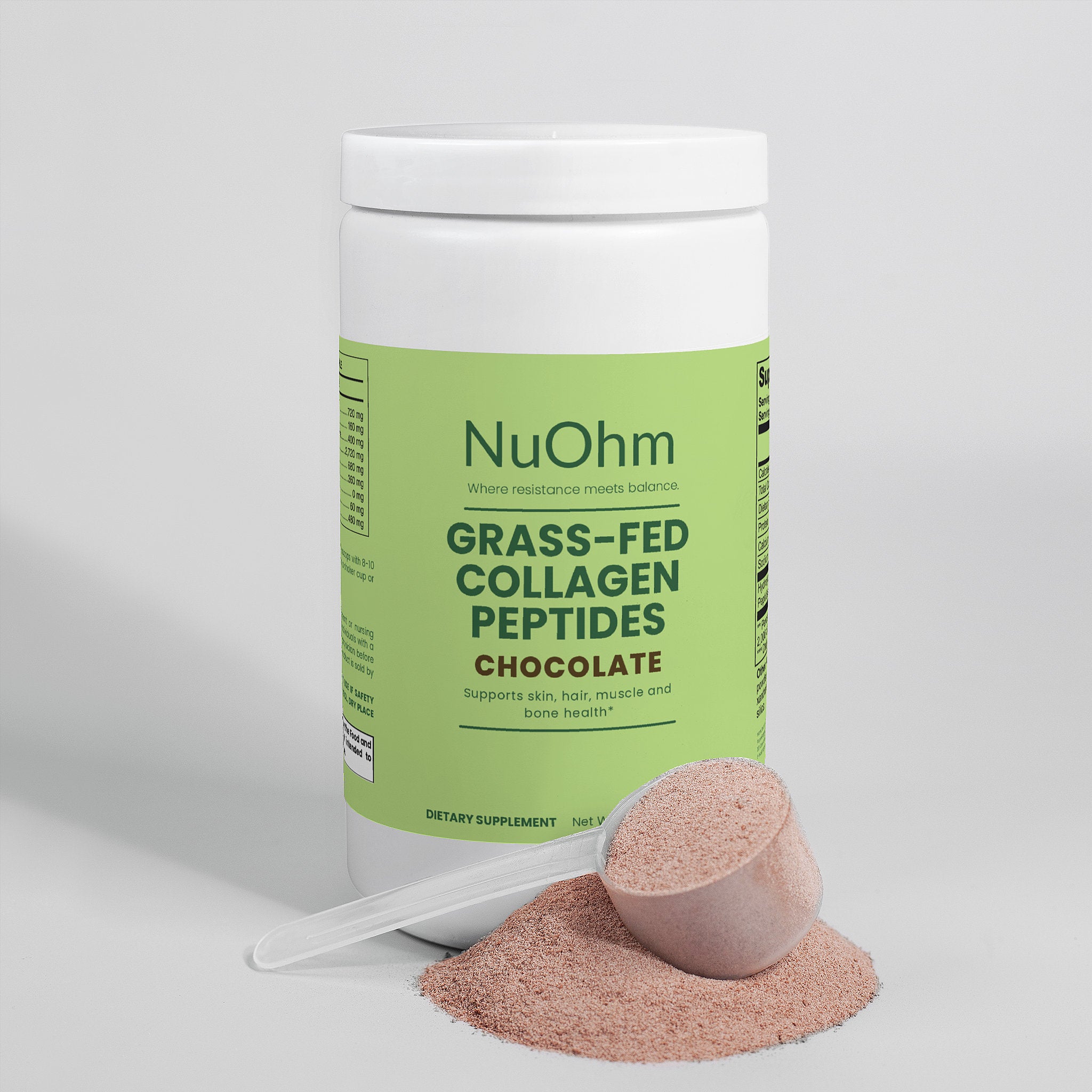 Grass-Fed Collagen Peptides Powder (Chocolate) - NuOhm