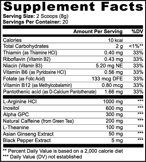 Focus Energy Powder (Sour Candy) - Sugar-Free with Caffeine, L-Theanine & Electrolyte - NuOhm