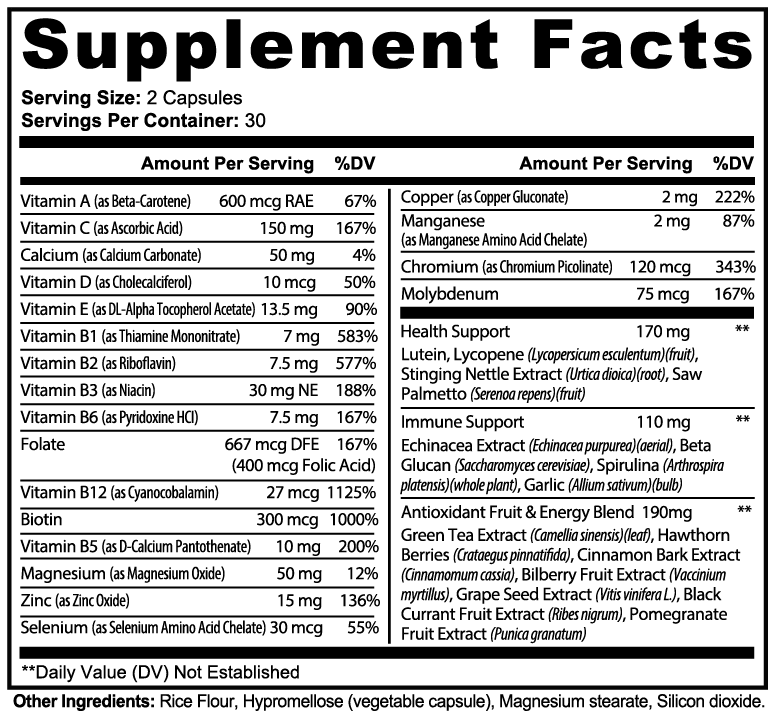 Complete Daily Full Spectrum Vitamins & Minerals - NuOhm