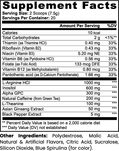 Focus Energy Powder (Sour Gummi Worm) - Sugar-Free with Caffeine, L-Theanine & Electrolyte - NuOhm