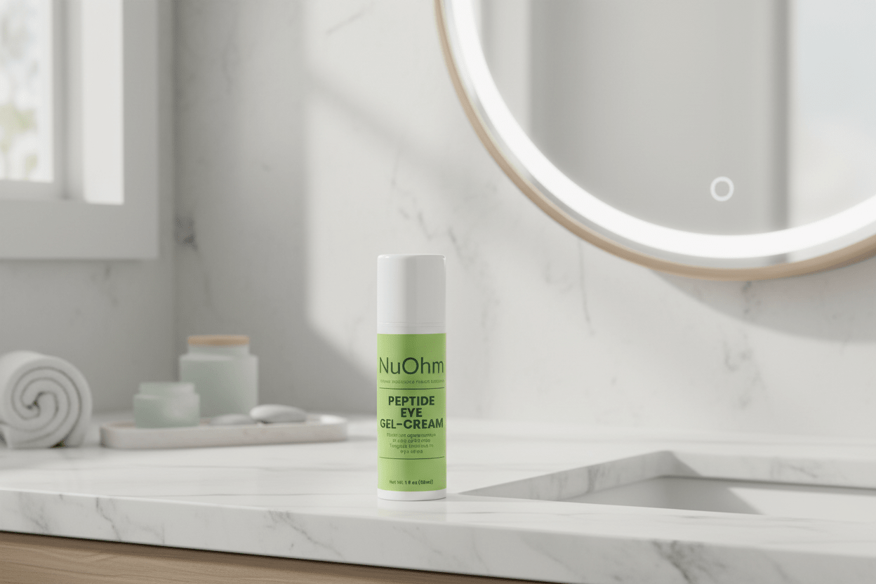 Peptide Eye Gel - Cream. Fight fatigue, Support smooth under - eye bags with Acetyl Tetrapeptide - 5 - NuOhm